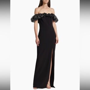 ML Monique Lhuillier - Michaela Crepe Off-the-Shoulder Gown - Size 4 - NWT